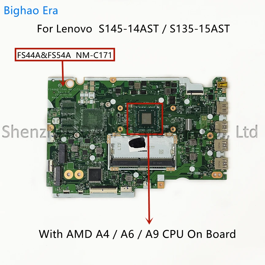 

NM-C171 For Lenovo S145-14AST S145-15AST Laptop Motherboard With AMD A4-9125 A6-9225 A9-9425 CPU DDR4 Fru:5B20S41893 5B20S41905