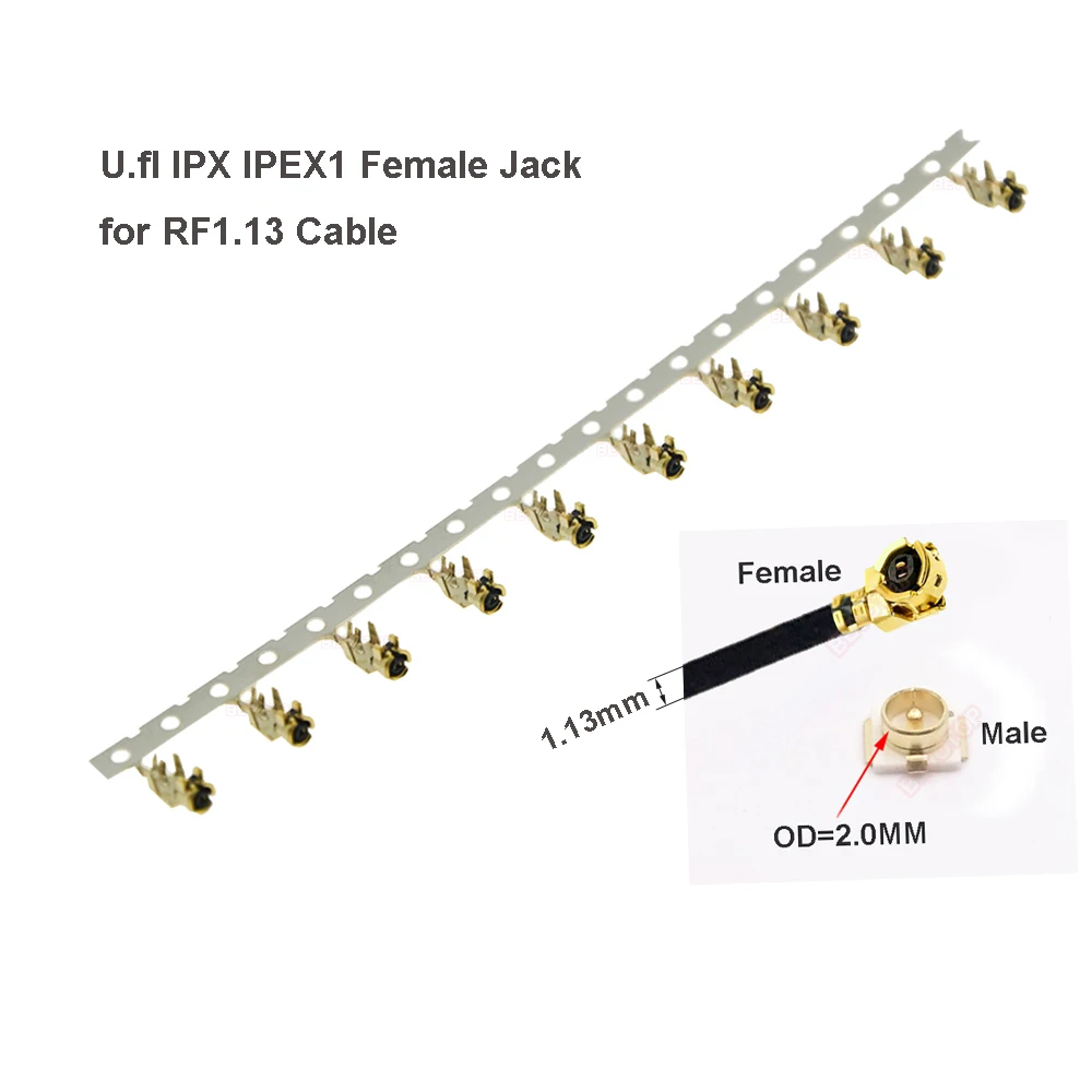 10PCS uFL/IPX1/MHF4/IPEX4-Compatible Female Connector for WiFi Radio Antenna RF Coax Cable Jumper uFL Cable Extension Pigtail