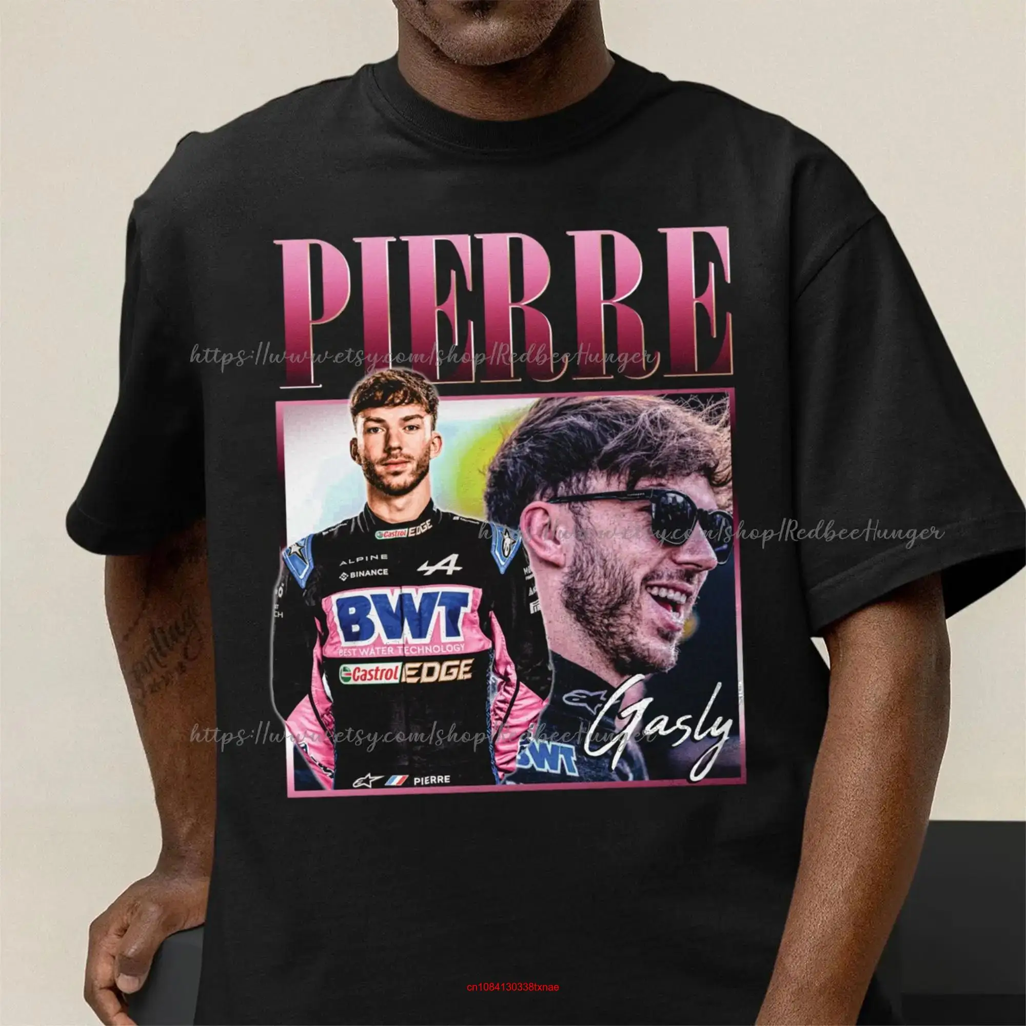 Футболка Pierre Gasly спортивная с длинным или коротким рукавом, с круглым вырезом