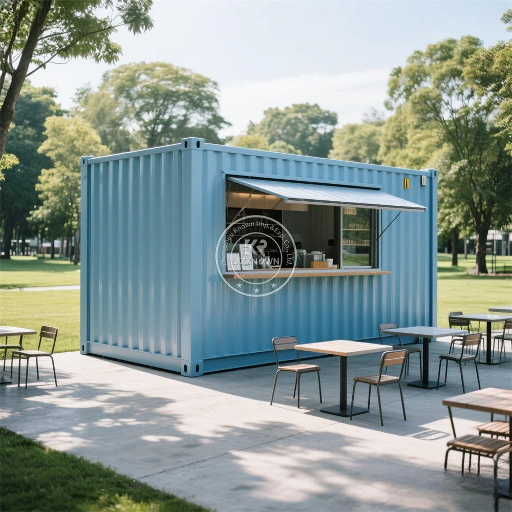 High Quality Prefabricated Mobile Office Living Container Customized Coffee Kiosk Bar Steel Material Wooden House Home Office
