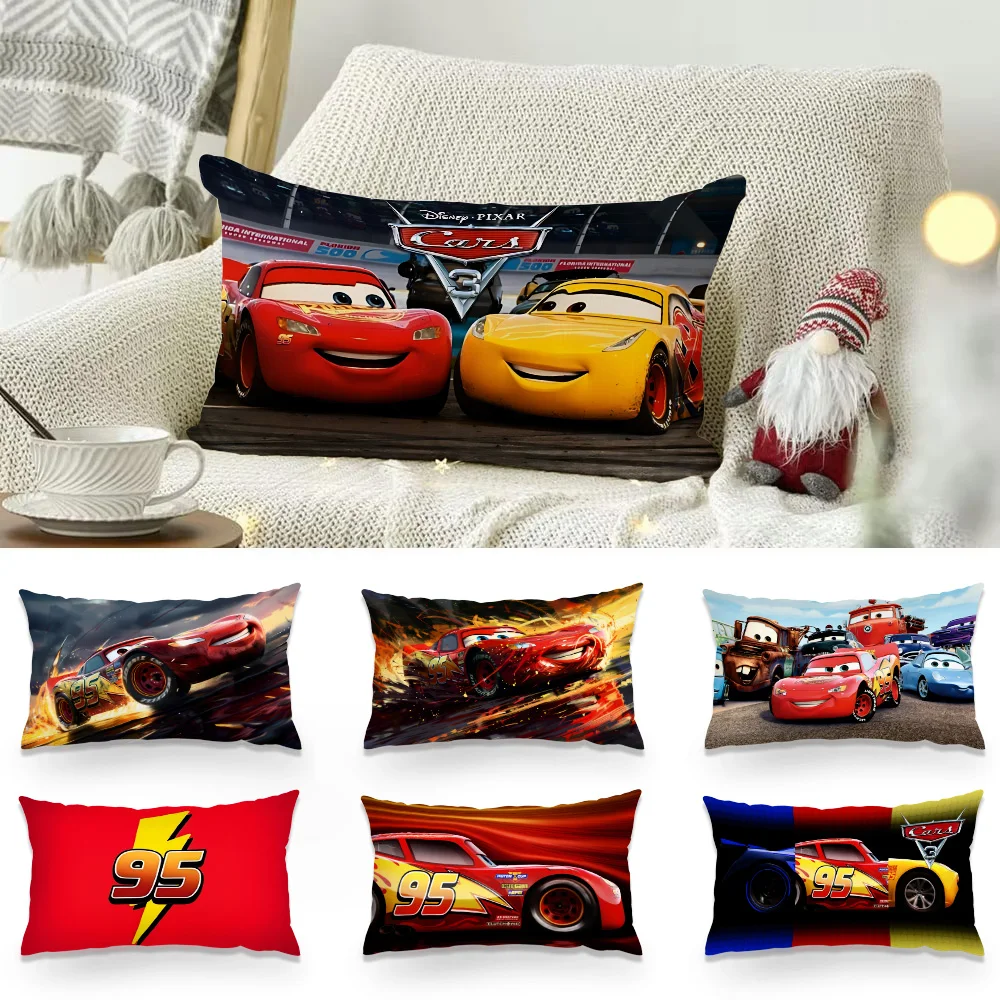 Double-sided Printing Rectangle Cartoon Lightnings McQueen Case Bedside Pillowcase Sofa Cushion Cover Room Home Decoration