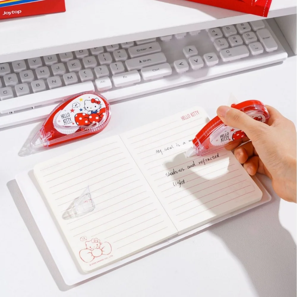 Genuine Hello Kitty Correction Tape Genuine Sanrio 12 Meter Natural Paper Color Smooth Roller for Work Exams and Daily Notes view 6