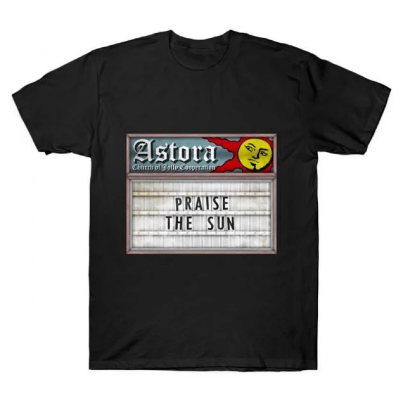 Astora Church Sign Dark Souls Praise the sun Gift T-shirt  The Knight Solaire Graphic clothes Short sleeve Tee US Size Top S-6XL
