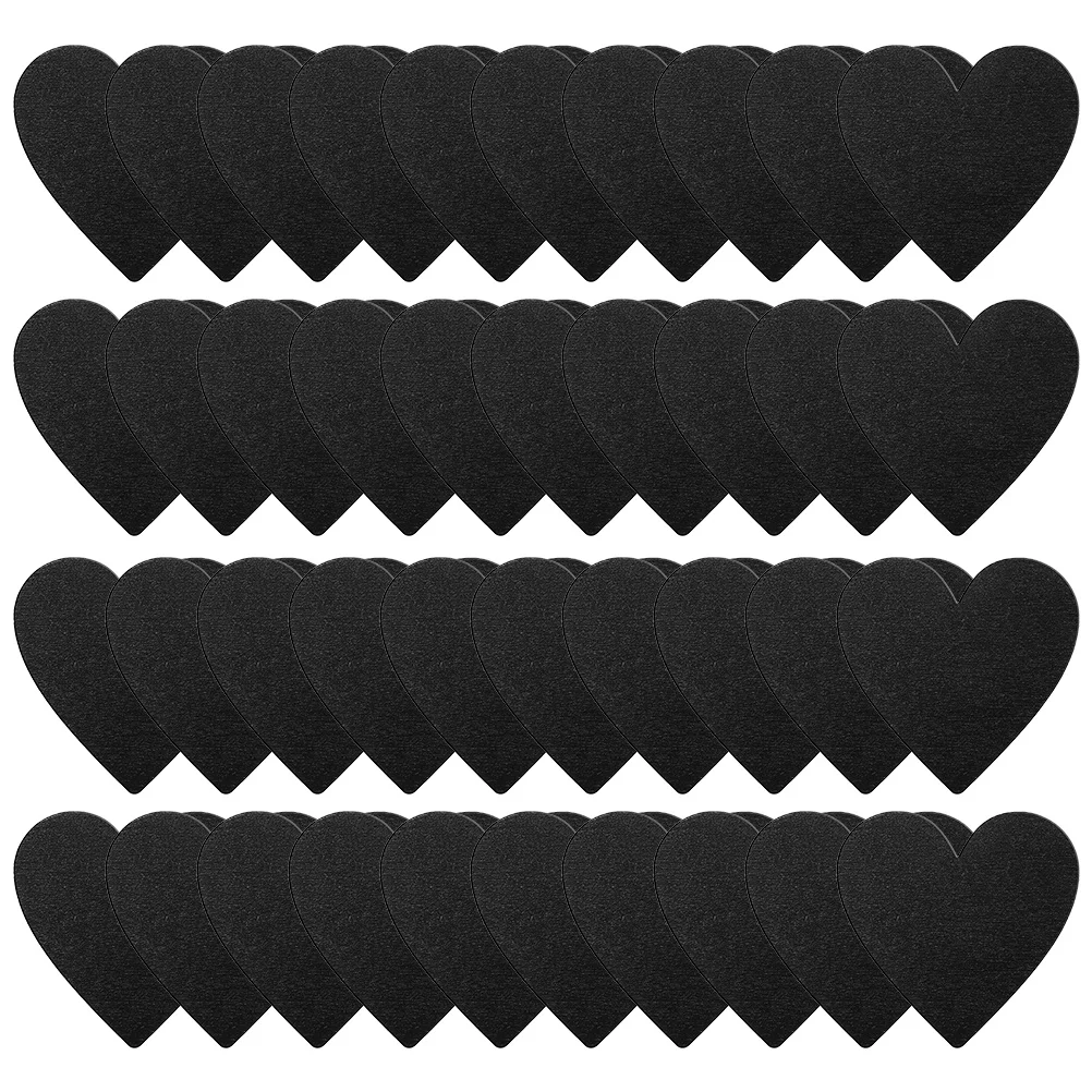 

40 Pcs Home Decor Heart Shaped Blackboard Wood Crafts Chips Diy Table Decorations