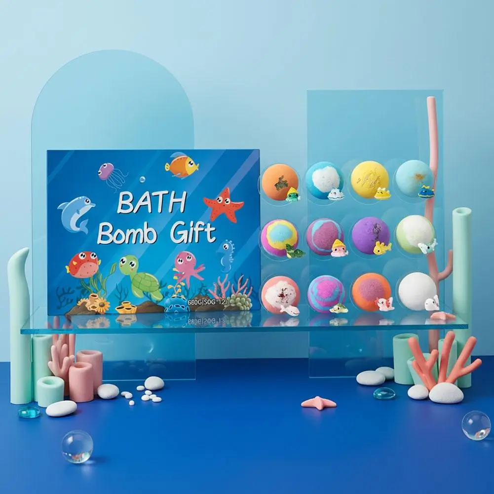 

Bath Bomb Gift Set 12PCS With Toy Fizzies Bath Salt Balls Spa Relaxation Bathtime Accessories For Kids