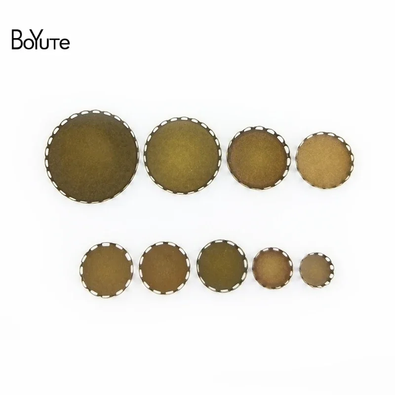 

BoYuTe (100 Pieces/Lot) 14-15-16-18-20-25-30MM Cabochon Base Settings Diy Blank Tray Bezel Handmade Accessories