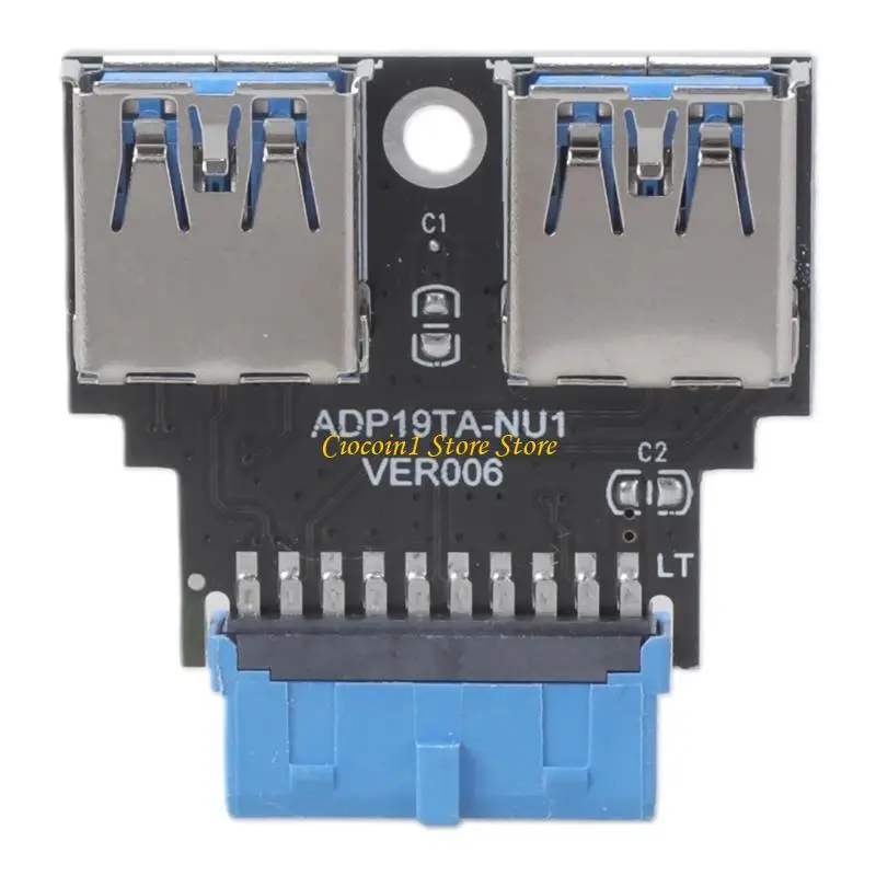 A3PC USB3.0 19 20 Pin Female to Dual USB3.0 A Female Header Motherboard Adapter Converter Motherboard Accessories