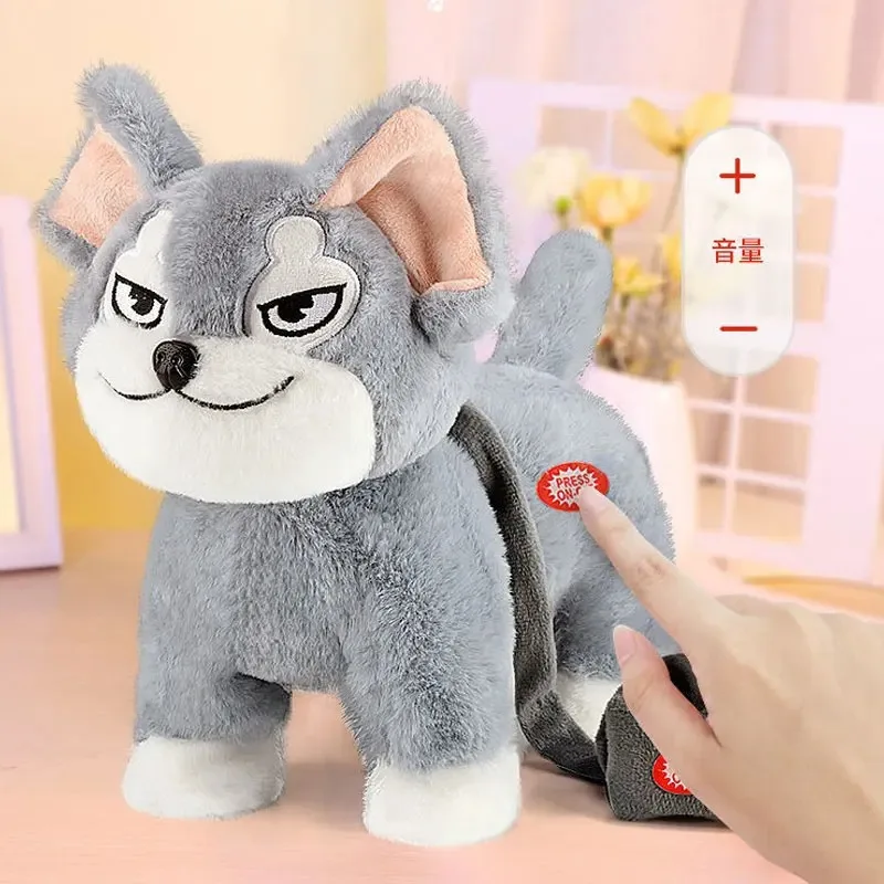 Juguete electrónico de peluche para perro Robot, Control de sonido, cachorro parlante, Animal interactivo lindo, cantar canciones, correa de música para mascotas, Teddy, carga USB