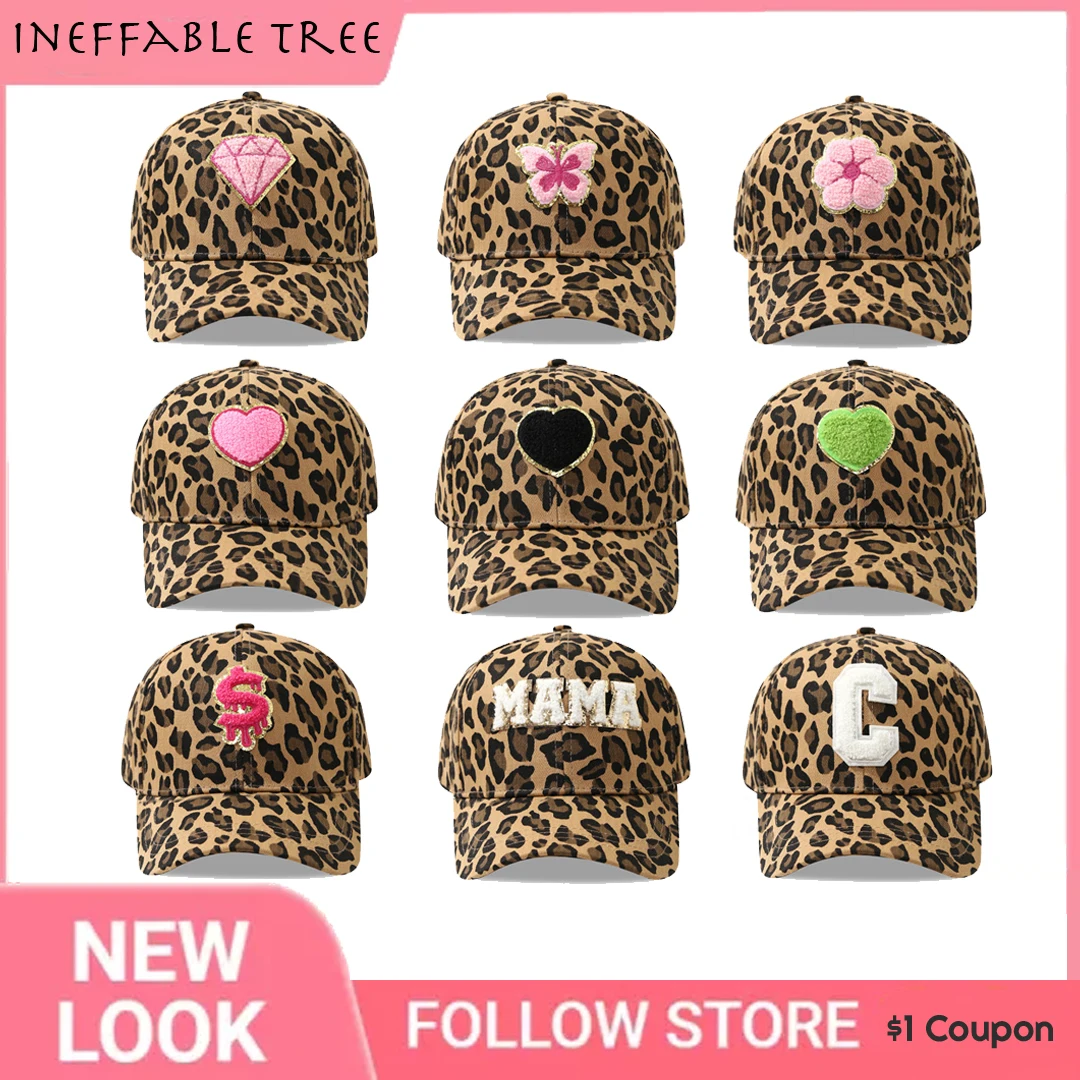 

Unisex Embroidery Leopard Print Baseball Caps Spring Autumn Retro Outdoor Sunscreen Snapback Hat Adjustable Casual Trucker Hats