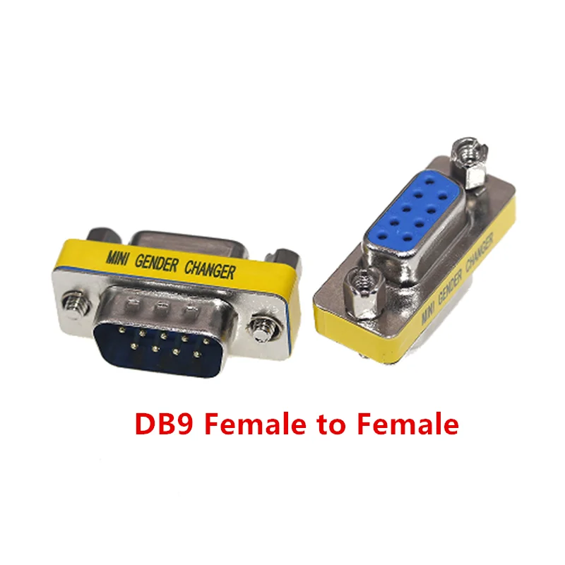 DB9/15/25/37 Pin VGA Female To Female/Male To Male/Female Rs232 Serial Port Com Connector Mini Gender Changer Adapter Null Modem