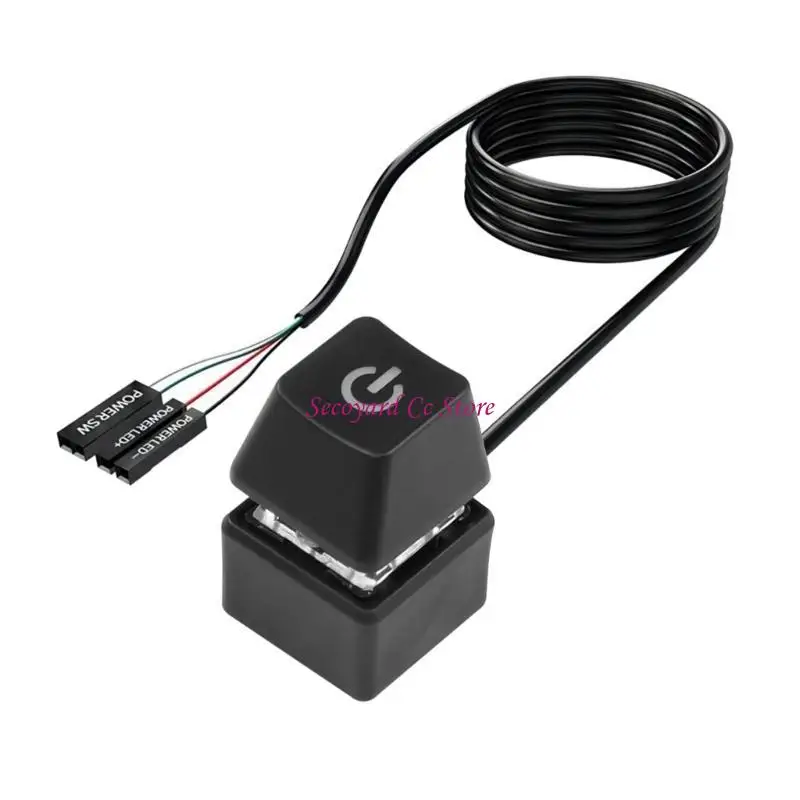 N3UC Desktop Computer Power Switching Extension Cable with LED 5.9FT Remote Start Button for PC Motherboard