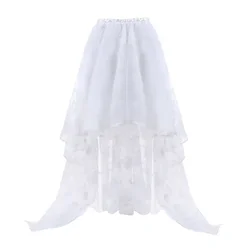 S-6XL Women's Skirt Female Gothic Tulle Skirt Steampunk Maxi Lace Floral Ball Gown Vintage Shows Dance Party Corset Skirts