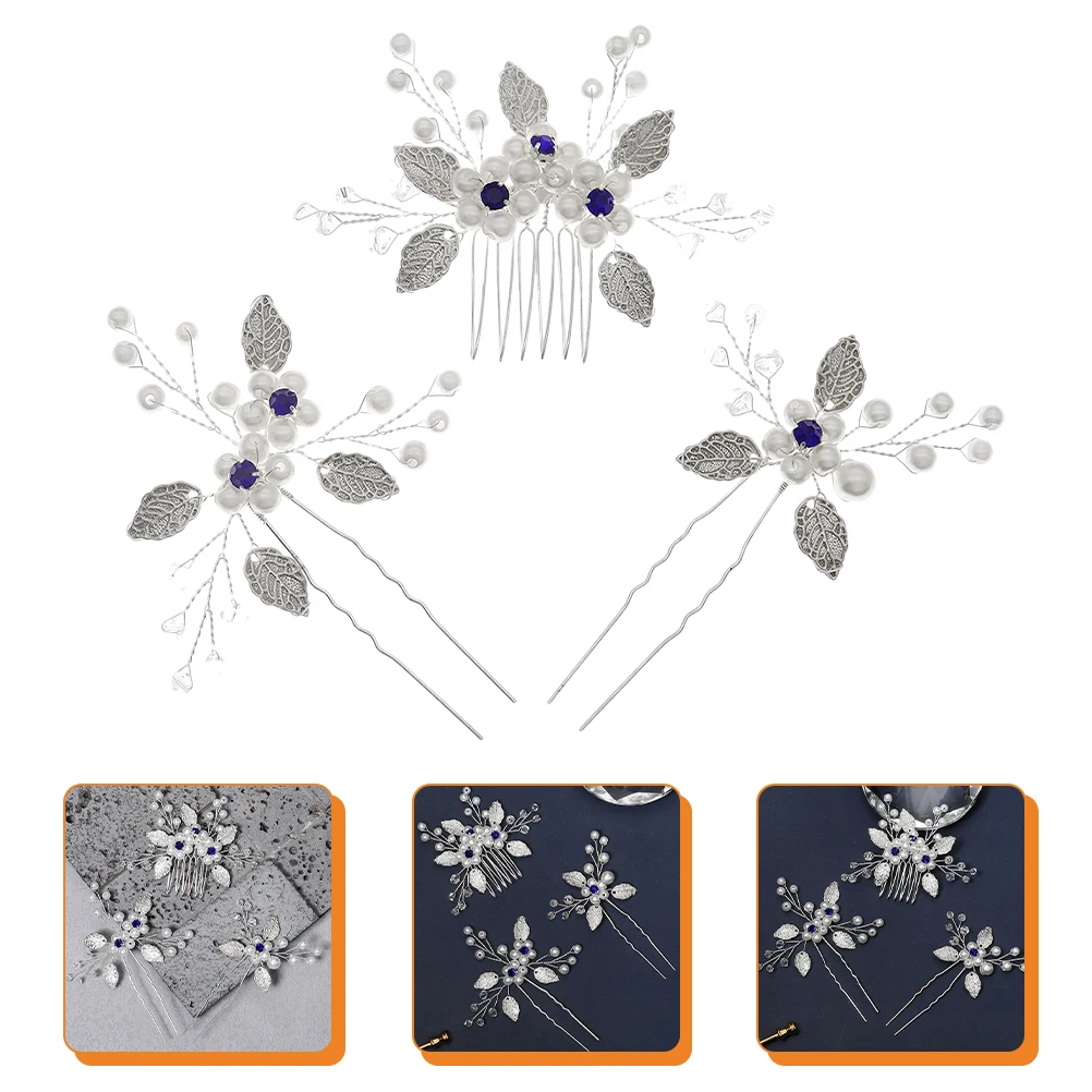 

Bridal Wedding Comb Hairpin Accessories Copper Wire Headpieces Leaf Design Pearl Flower Decor Women Girls Banquet Ball Occasions
