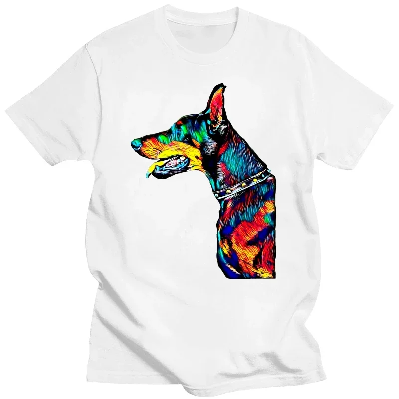 

Топы Doberman, футболка, уличная одежда, забавная футболка для мужчин и женщин, футболка