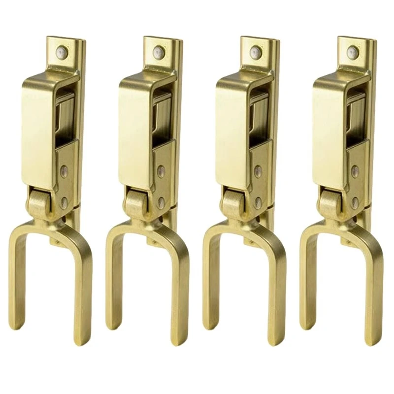 ABJF-Spring-Loaded Auto-Lock One-Hand Use, Rust-Resistant, Instant Locking Gate Door Bar For Outdoor Gates, Fences& Sheds 4PC
