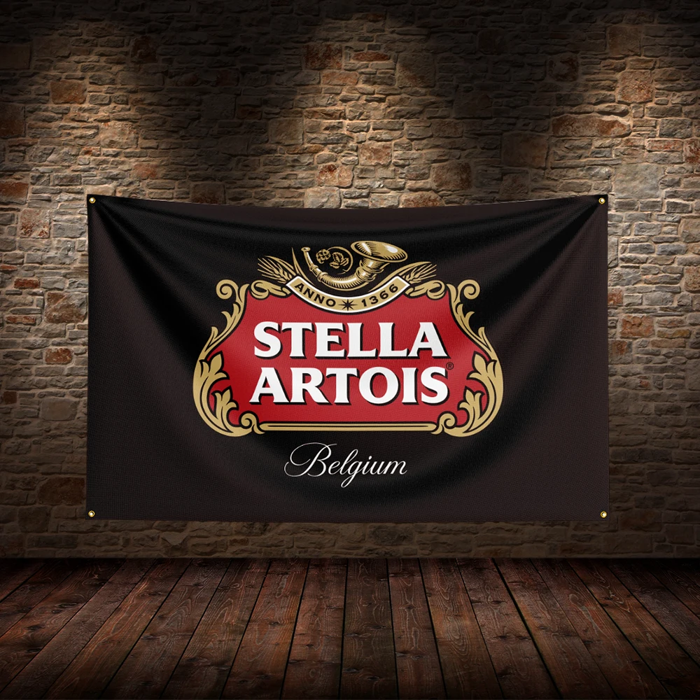 3x5 Ft S-Stella Artoiss  Flag Polyester Printed Beer Wines Flags for Room Garage Decor