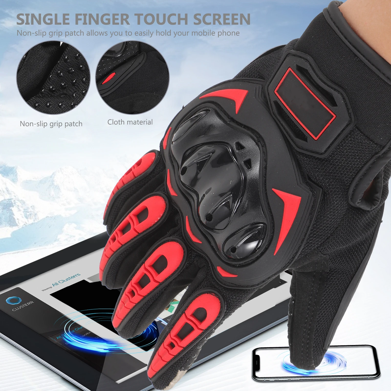 

Drop Resistant Cycling Men Touchscreen Motorcycle Riding Gloves For Outdoor Sports Protective Thermal Bike Riding Gloves