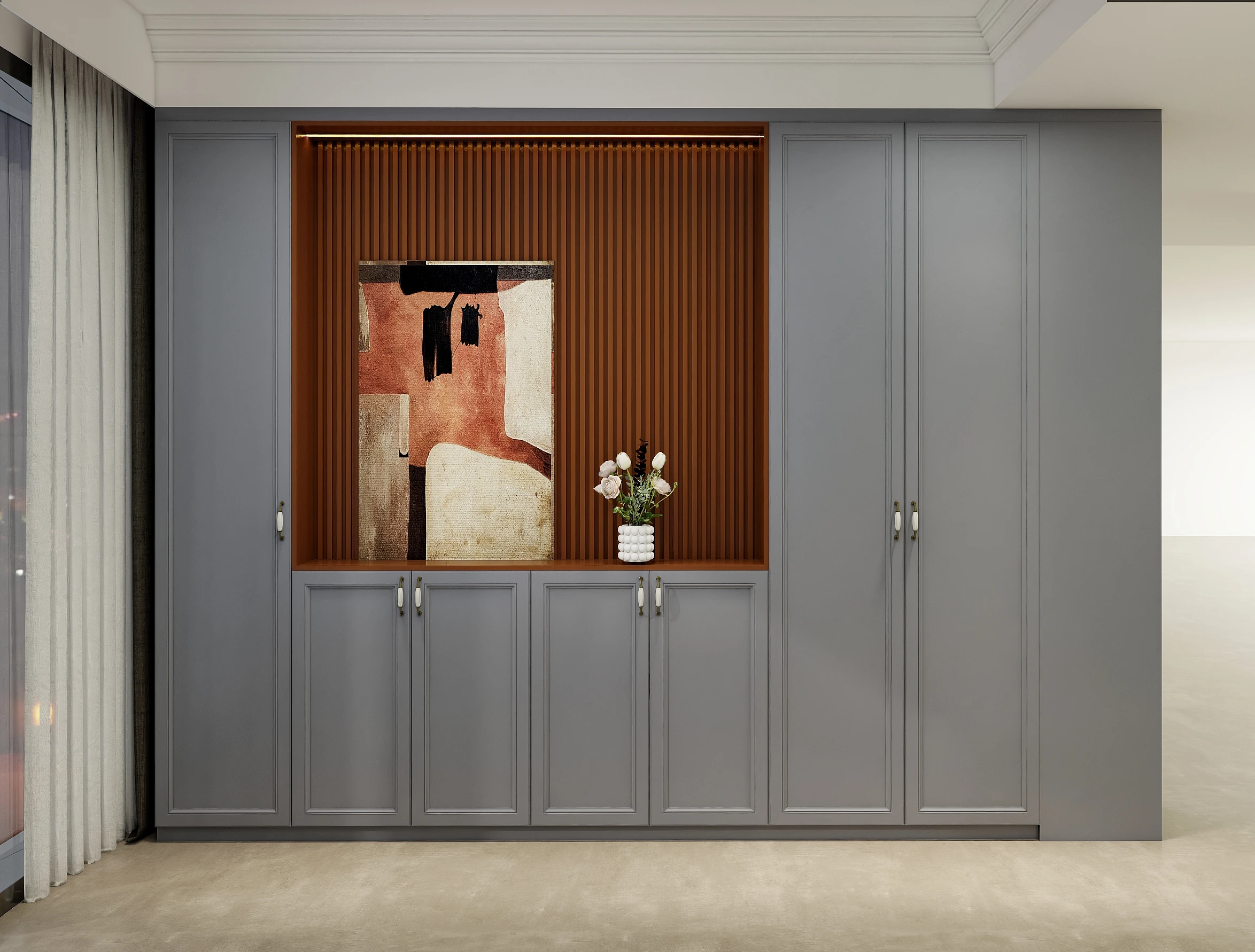 منظم خزانة ملابس خشبي متين حديث لأثاث المنزل أو الفندق لاستخدام غرفة النوم أو الشقة #2