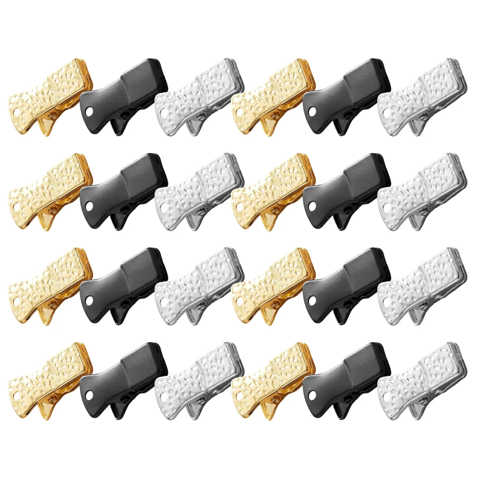 30Pcs Metal Bulldog Clips Universal Id Card Holder Metal Clamp Face Mask Lanyard DIY Jewelry Making Accessories