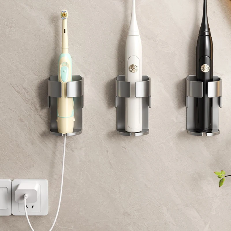 Electric Toothbrush Holder Rack Saves Space Seamless Bathroom Self-adhesive Wall-mounted Toothbrush Storage Base