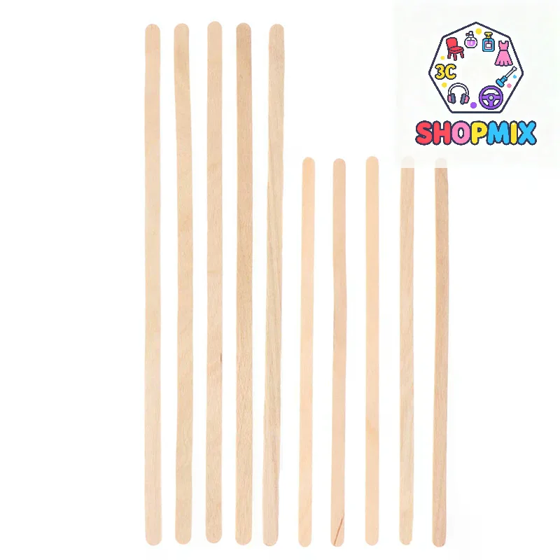 50pcs Disposable Wooden Coffee Stirrers Hot Cold Drinking Stir Beverage Sticks