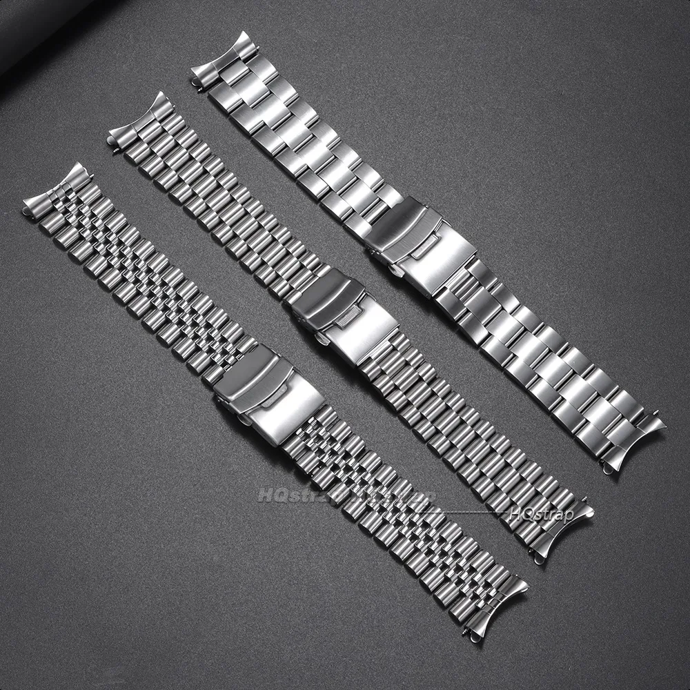 Solid Stainless Steel Bracelet for Seiko Luxury Curved End Watchband for Oyster 20mm 22mm Wristband for Jubilee Watch Accessory