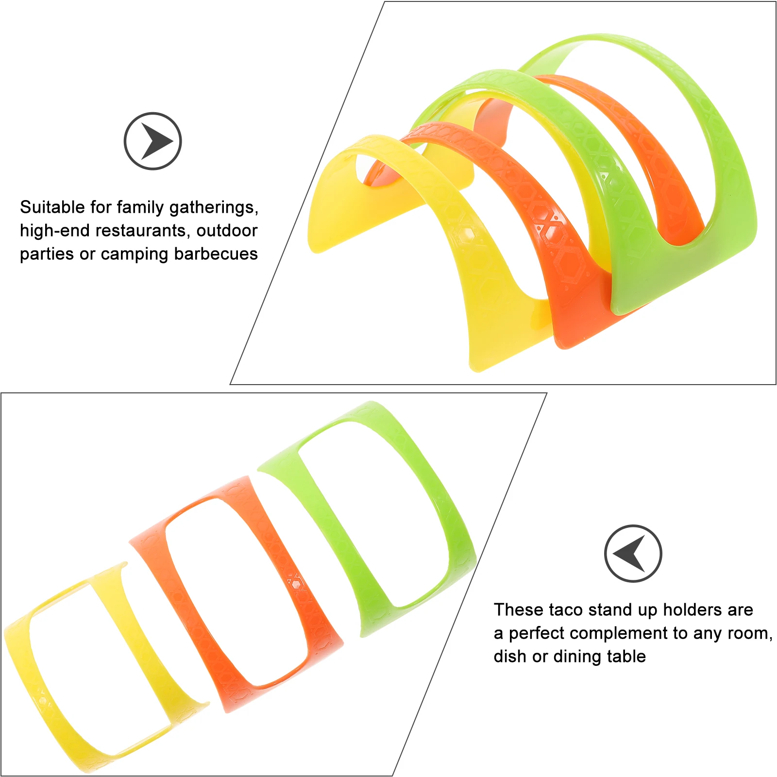 

50 Pcs Taco Holder Set Plastic Stands Reusable Rack Mexican Pancake Party Serving Platter Hot Dog Sandwich Burrito