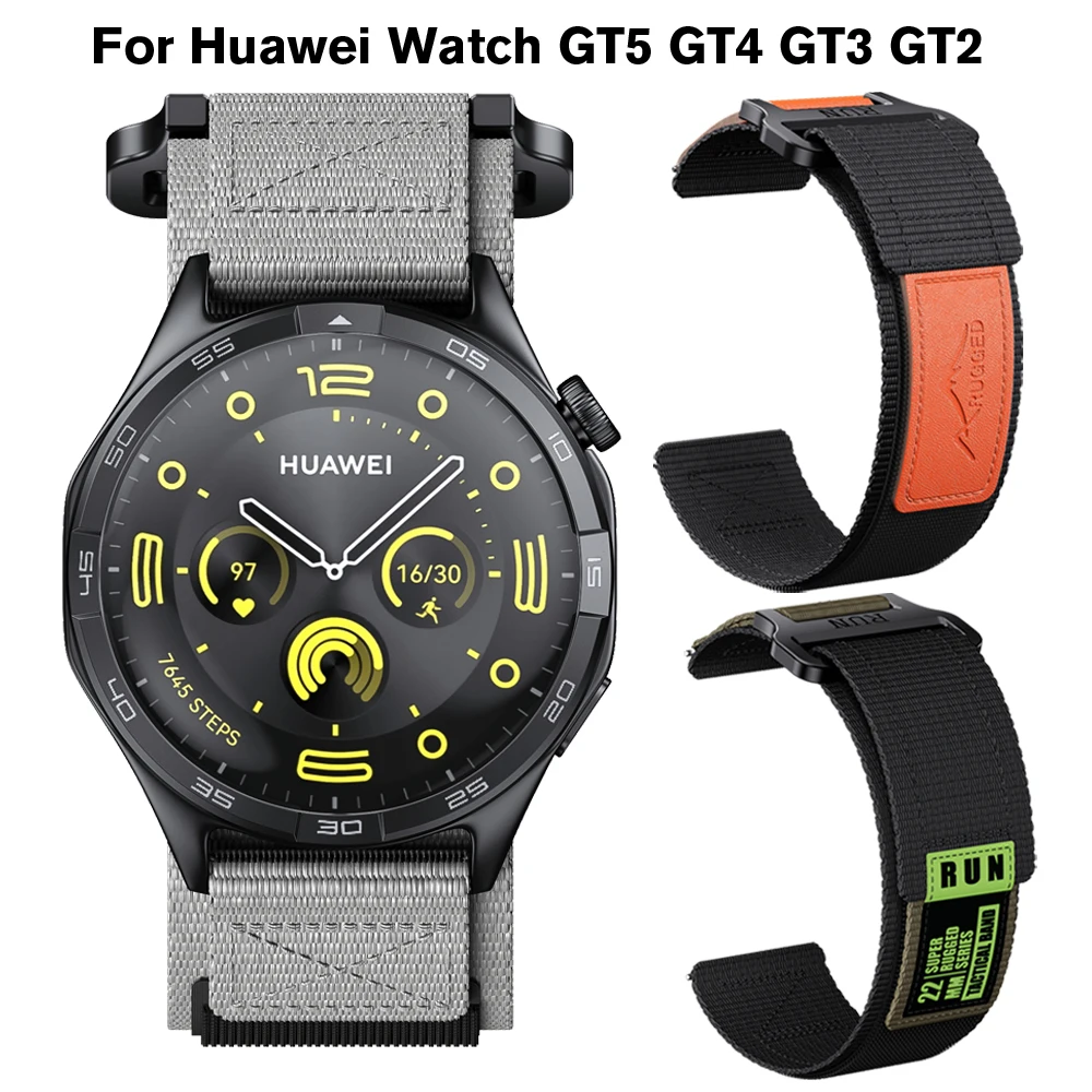 

Нейлоновый ремешок 22 мм для Huawei Watch GT5/4/3/2 pro 46 мм, ремешок для часов 5/4/3/2 pro 46 мм, ремешок для часов, браслет correa, аксессуар