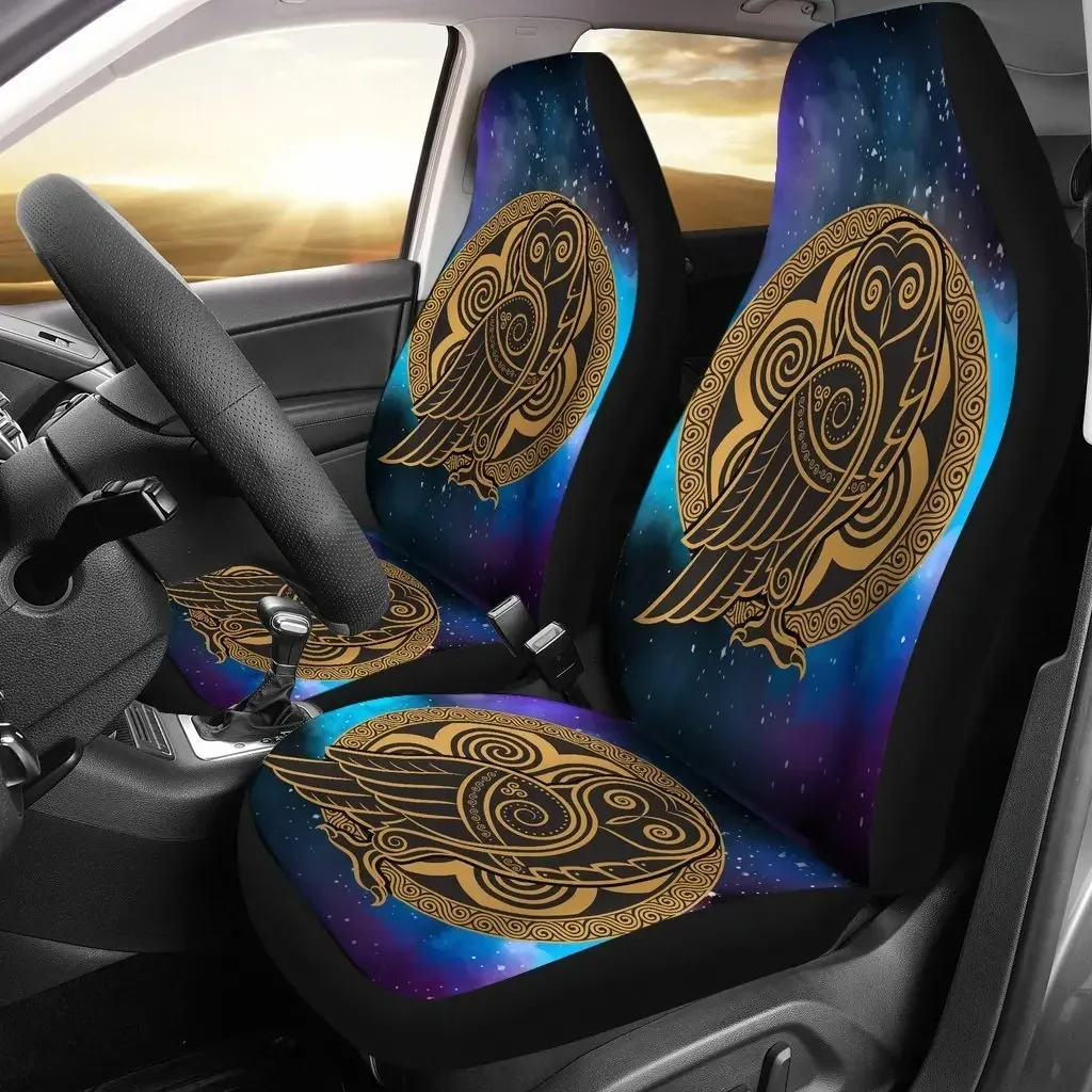 

Owl Golden Space Seat Cover Car Seat Covers Set 2 Pc, Car Accessories Car Mats