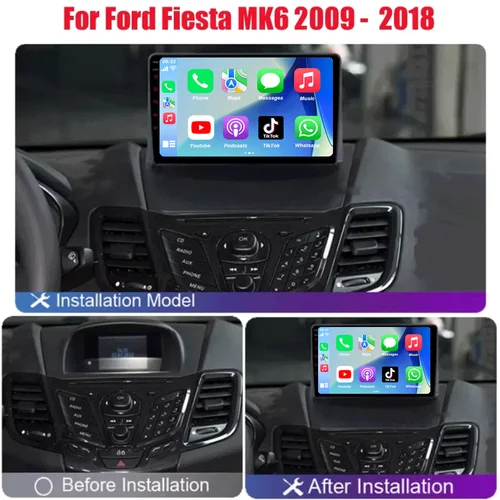 Imagen 2 del producto Android15 para Ford Fiesta Mk 6 2009 2010 2011 2012 2013 2014 -2018 Carplay Auto reproductor de Radio Multimedia para coche WIFi + 4G DSP GPS 2DIN