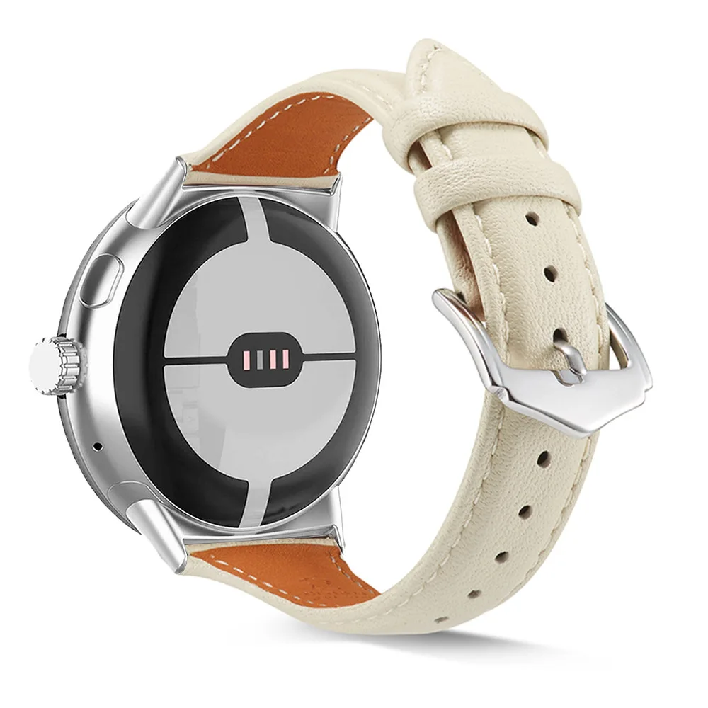 本革時計ストラップ Google Pixel Watch ファッションスモールウエストレザーストラップウォータードロップバックル