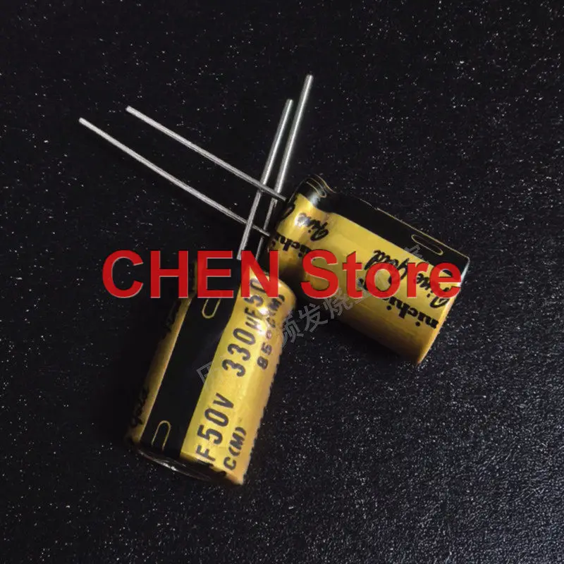 10PCS/lot original NICHICON FG 330UF 50V 12.5X20MM 85C fine gold audio electrolytic capacitor 50V330UF free shipping