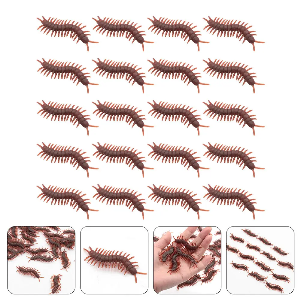 

60Pcs Simulated Centipede Lifelike Prank Props for Party Halloween Scary Realistic Plastic Centipede Shape Plaything