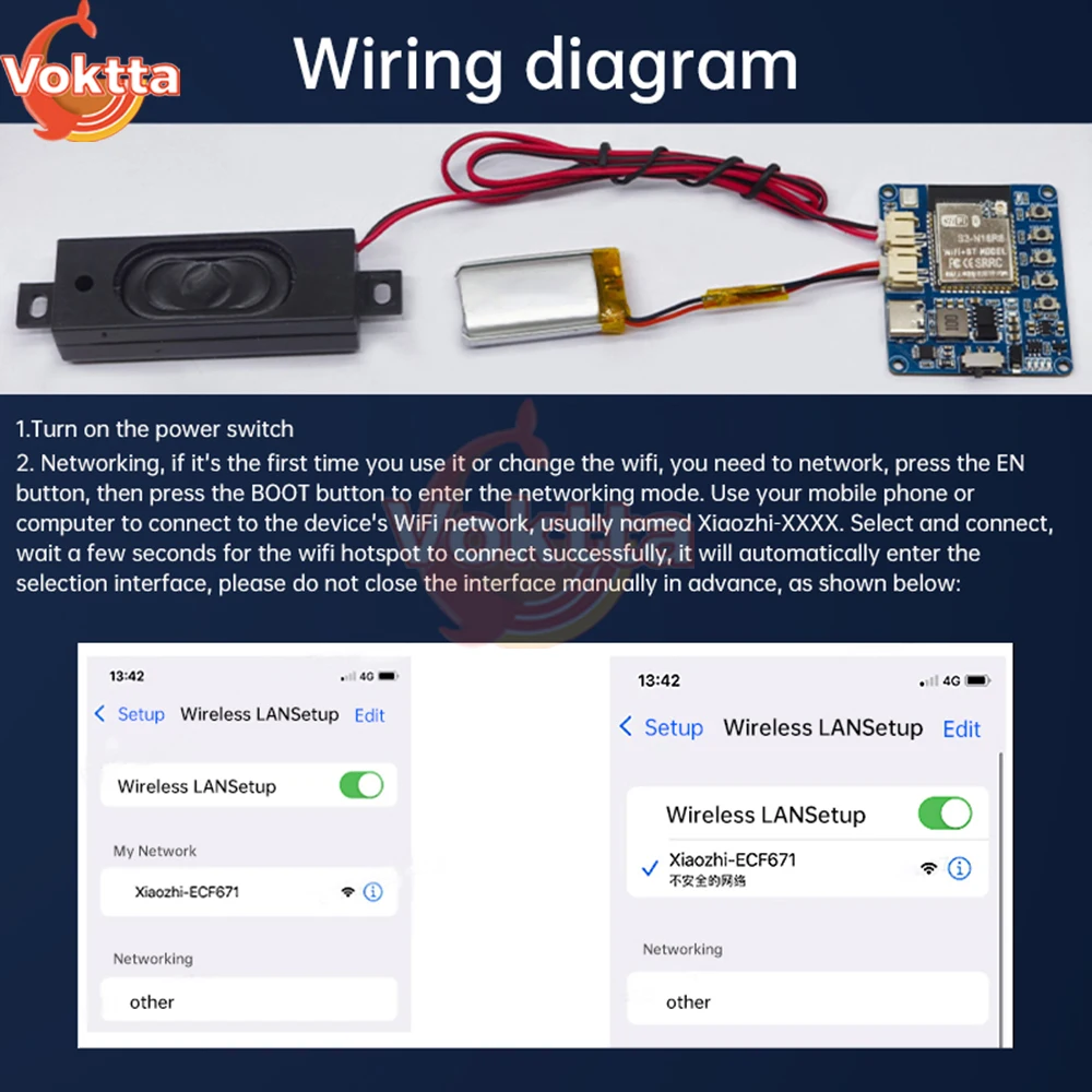 ESP32-S3 Voice Chat Speaker Module AI Artificial Intelligence Development Board Supports Deepseek Big Model Type-C Interface
