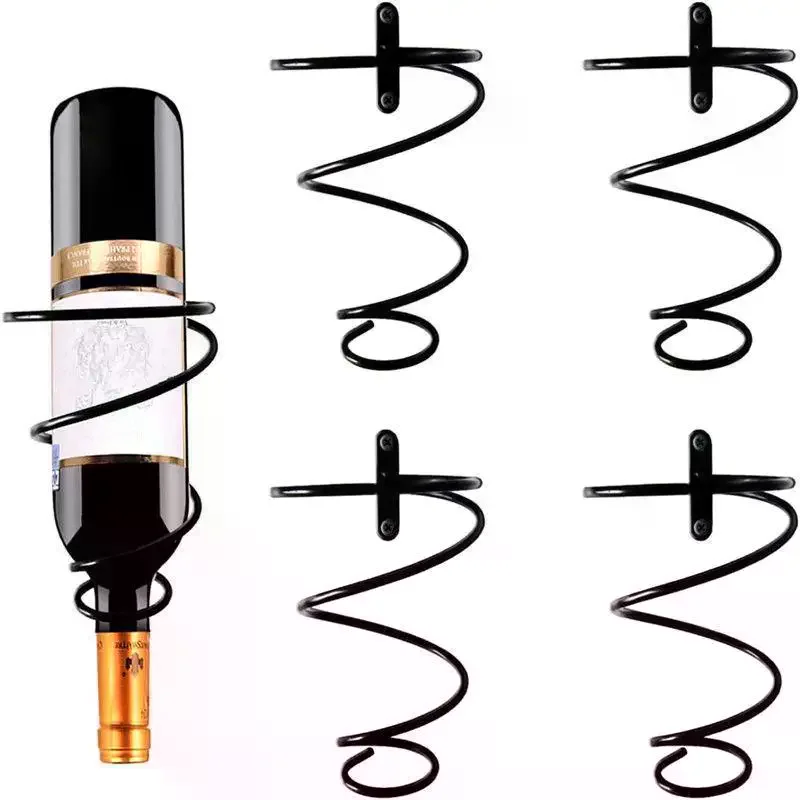 Estante de Pared en Espiral para Botellas de Vino Tinto, Exhibidor de Botellas de Vino, Estante de Almacenamiento de Vino, Decoración Simple para el Hogar