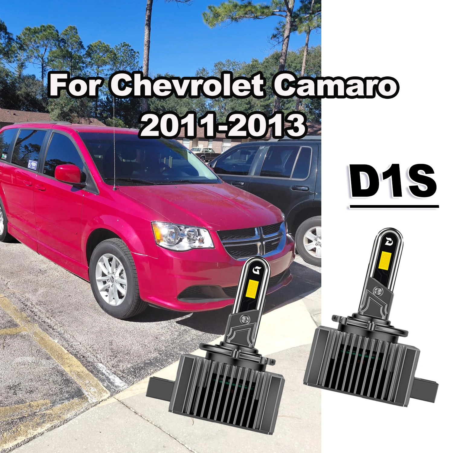 

Комплект светодиодных ламп D1S D1R для фар, белый свет, для Chevrolet Camaro 2011-2013, со встроенным блоком управления и вентилятором