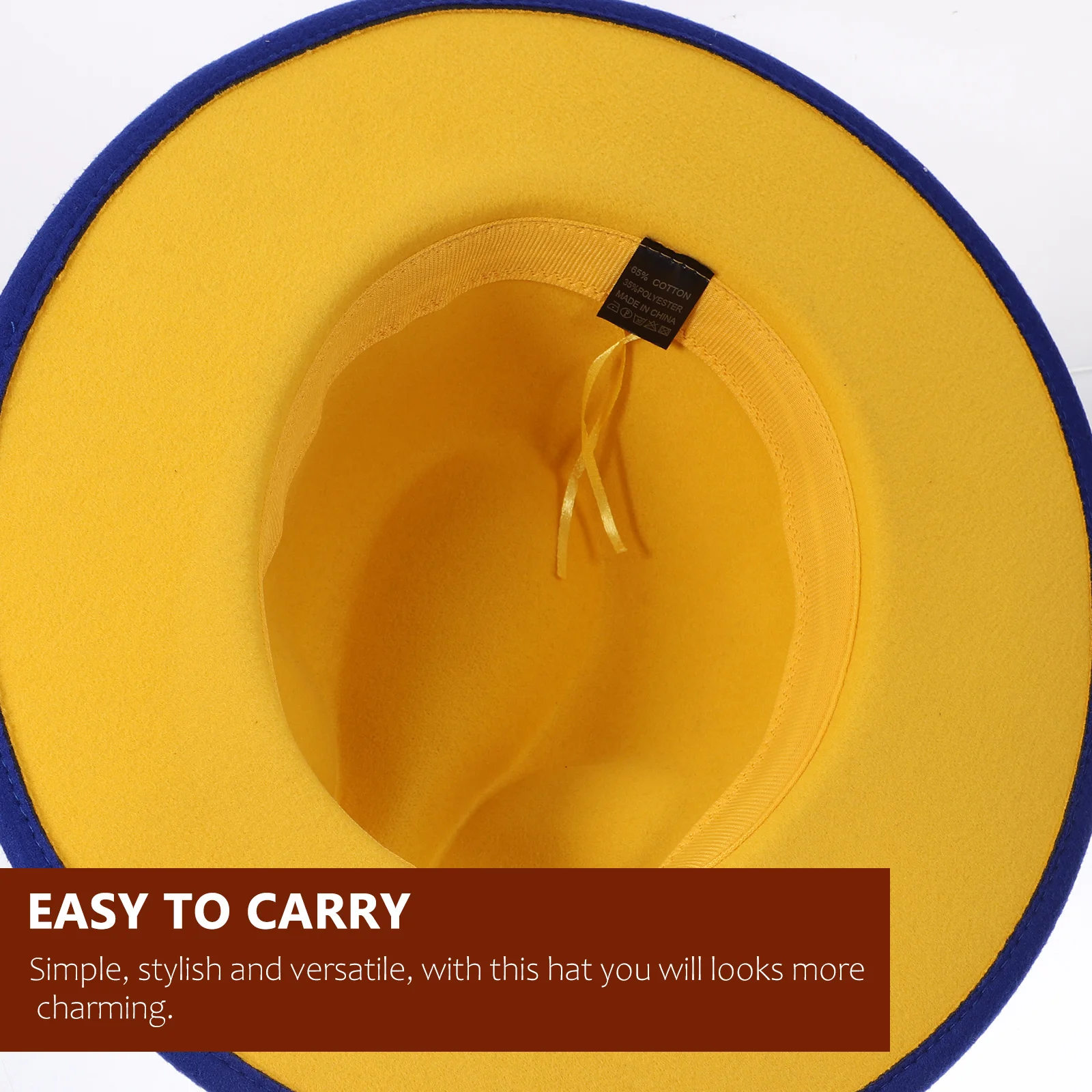 

1pcs Double Color Fedora Hat Classic Jazz Cap Wide Brim Felt Hat For Men Women Masquerade Wedding Party Costume Accessory