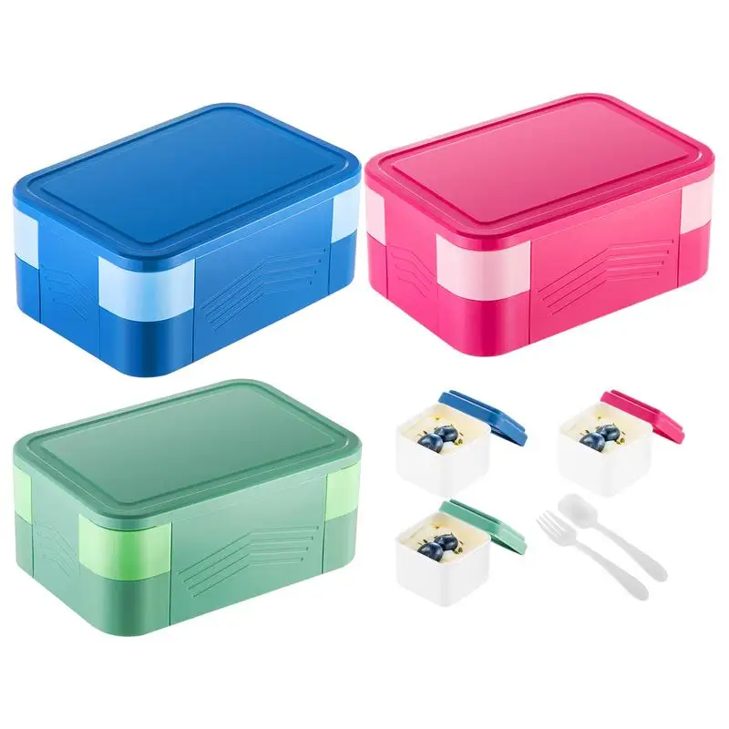 

Lunchbox For Adults Leakproof Microwave & Dishwasher Safe Stackable Sauce Boxes Lunch Container Food Warmer Portable Food Heater