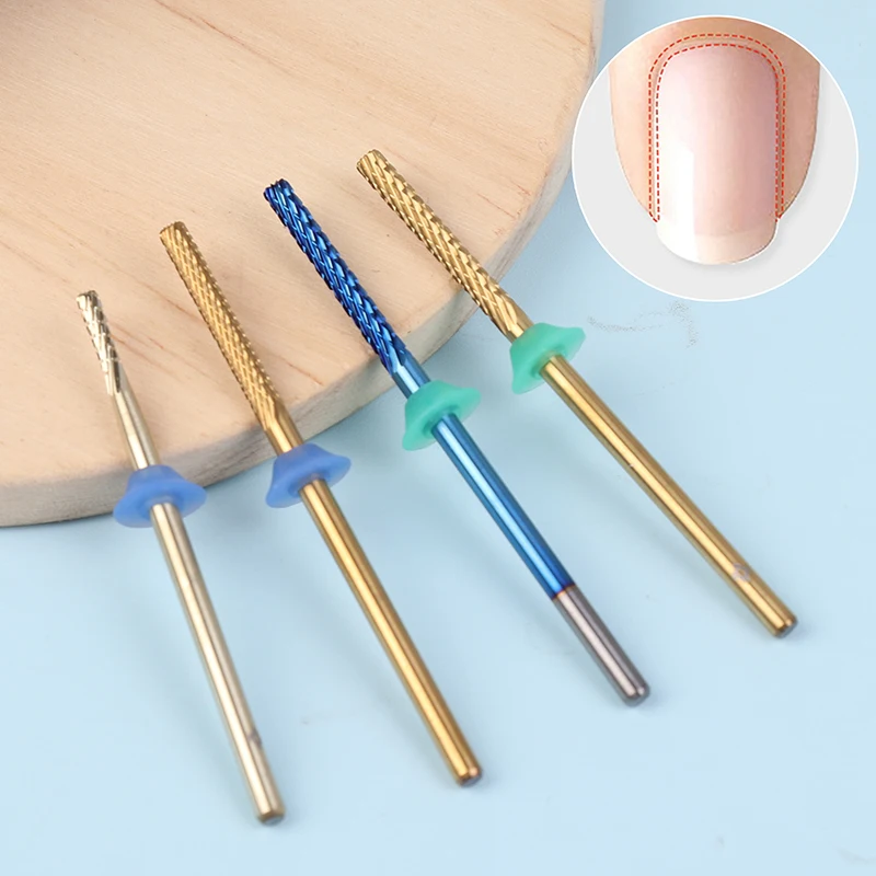 Long Flute 2.3mm Mini Barrel(R Cut) Tin Coating Best Selling Fast Armor Removal Nail Bur Durable Carbide Nail Bit