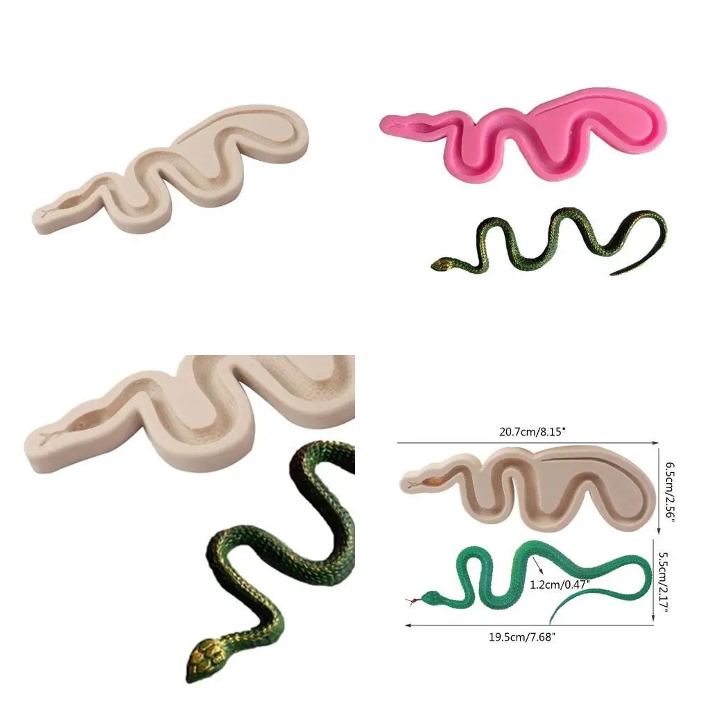 

E8BD Chocolate Moulds Snake Baking Molds Fondant Moulds Cake Molds Silicone Material Perfect Gifts for DIY Baking Lover