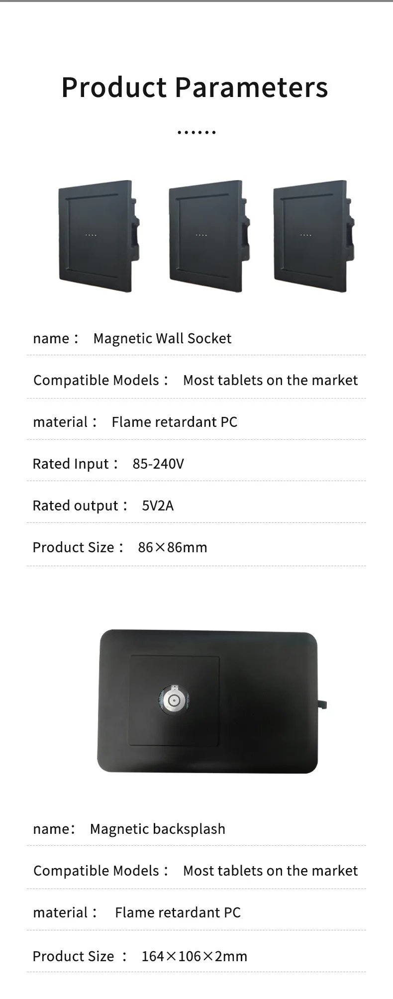 

Magnetic Bracket Holder Tablet Wall Magnetic Mounted Wireless Charger Universal Wall Charging Socket for Tablet for Ipad Android