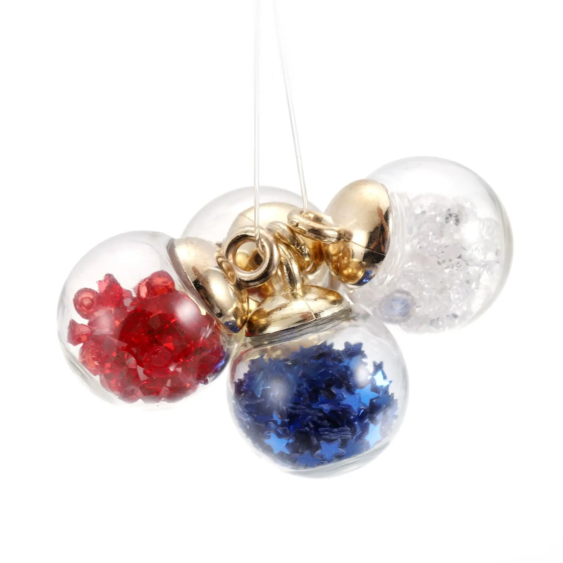 Pendentif boule de cristal à paillettes multicolores, bijoux faits à la main bricolage, accessoires polyvalents, vente en gros, 10 pièces