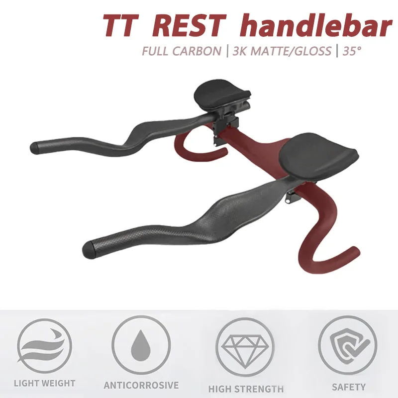 

Bicycle TT Rest Extensions Handlebar 35° 3K Matte/Glossy for Road Bike,Road Bike Triathlon Time Trial,bicycle Accessories