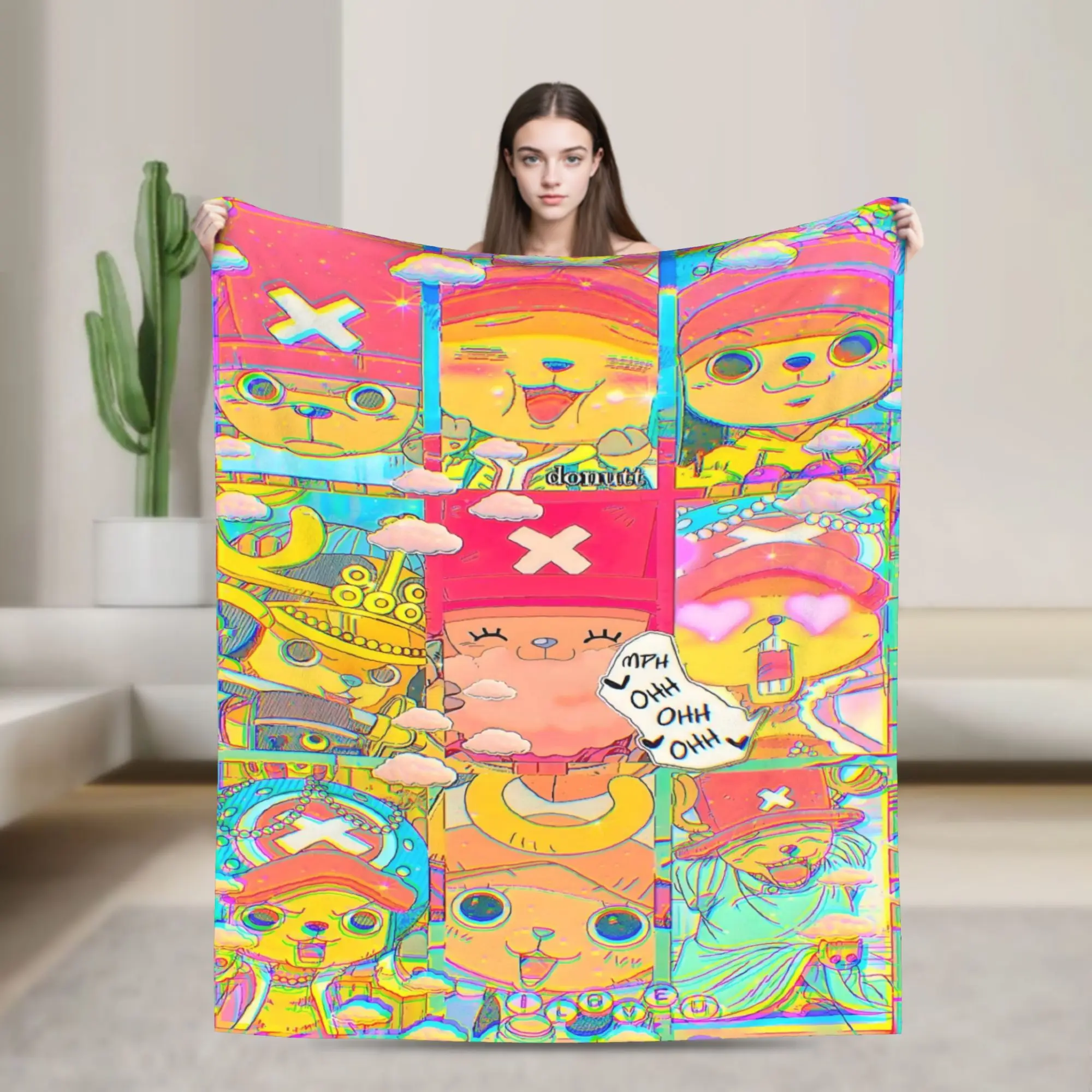 Custom Sofa Fleece Chopper Janpan Anime Throw Blanket Warm Flannel Classical Blankets for Bedding Travel Sofa Quilt