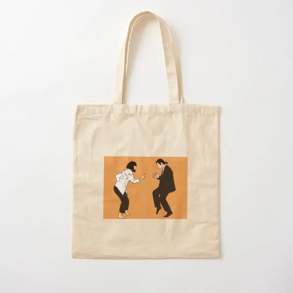 

Pulp Fiction Dancing Scene Cotton Canvas Bag Foldable Fashion Women Shopper Fabric Printed Handbag Reusable Tote Unisex Casual