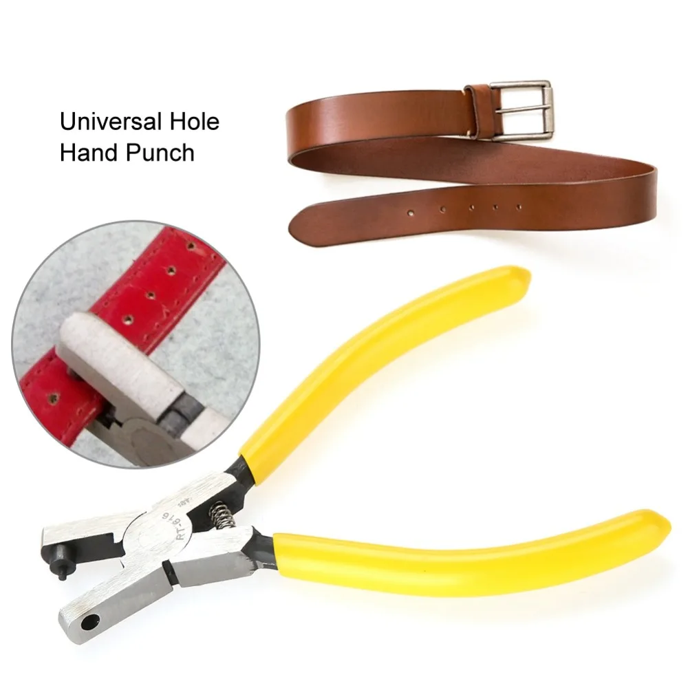 Professional Yellow Handle Hole Punch Plier 2mm Round Hole Handheld Leather Hole Punch Punch Plier DIY Crafts