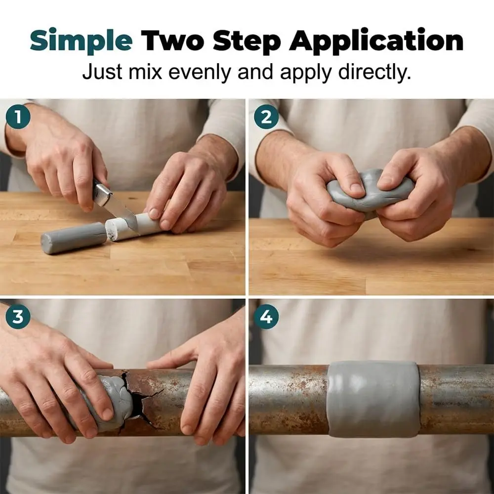 Waterproof Steel Reinforced Epoxy Repair Putty Oil Resistant Heat Resistant Epoxy Putty Repair Kit Pipe Leak Repair