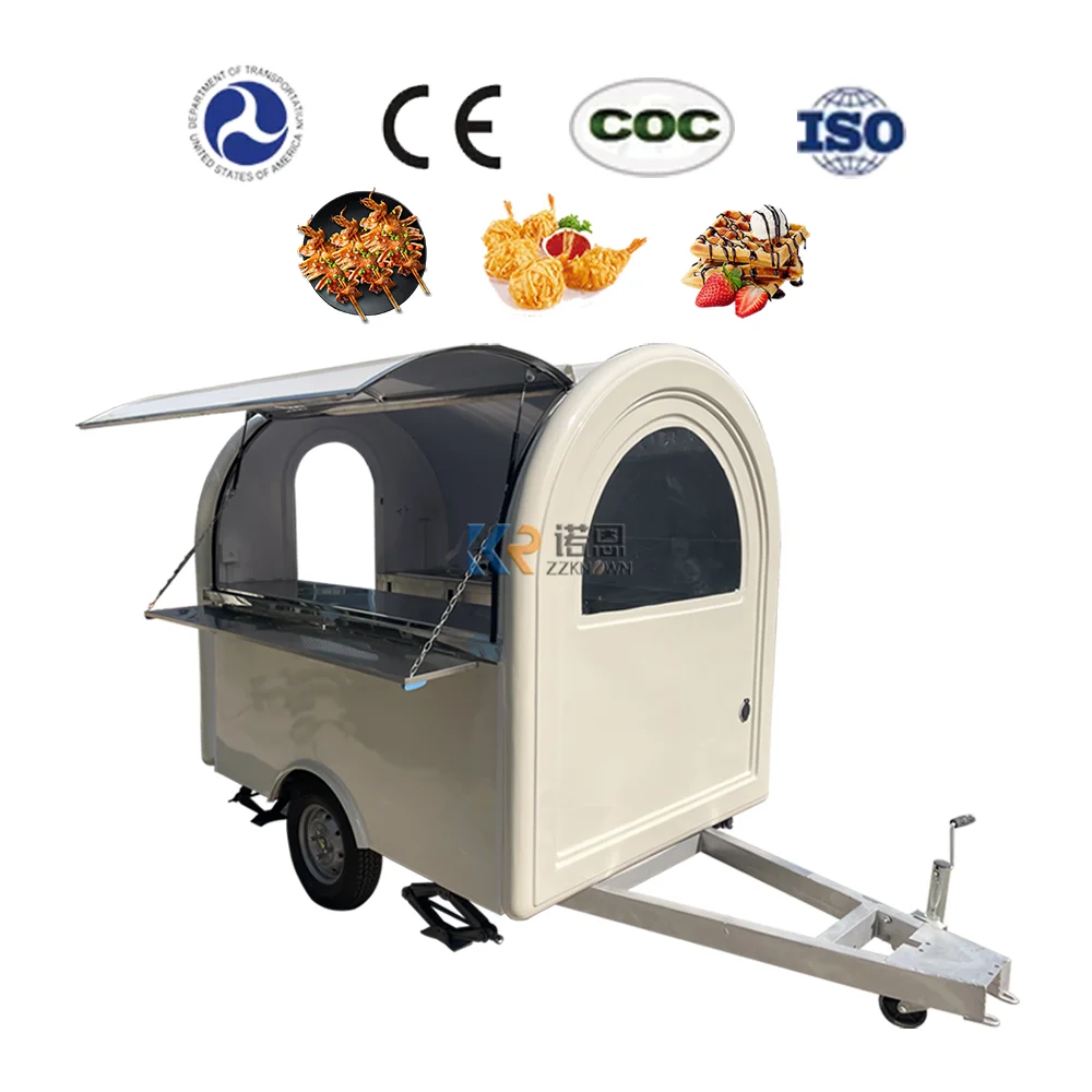 

Factory Price CE DOT Hot Dog Snack Food Truck Kiosk Mobile Street Kitchen Cart Concession Catering Food Trailer