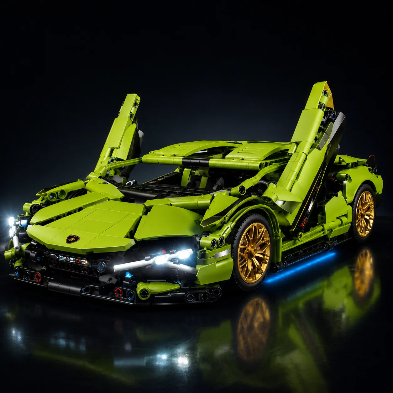 1280PCS 1:14 RC Supercar Building Blocks Dynamic Model Car Remote Control Racing Vehicle with Lights Servo Motor Gift Toy - view 4