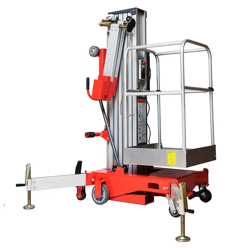 high quality mast lifting work platform electric aluminum alloy lift hydraulic man lift platform